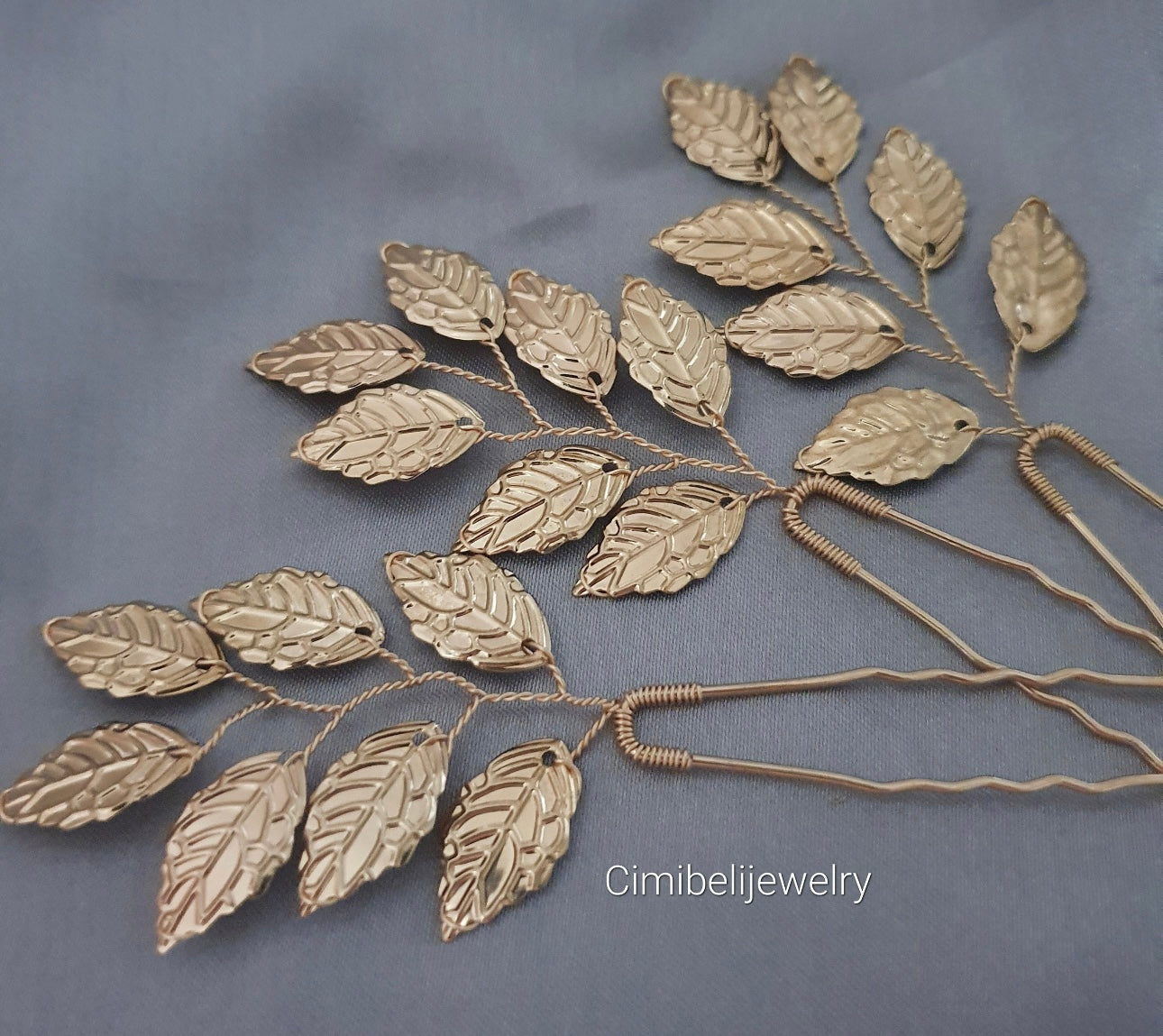 Épingle cheveux mariage en or "Feuilles d‘Olivier"