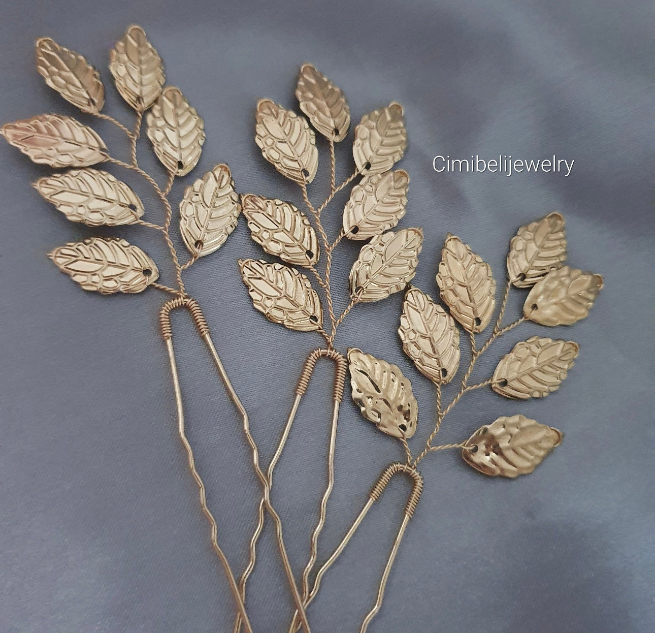 Épingle cheveux mariage en or "Feuilles d‘Olivier"